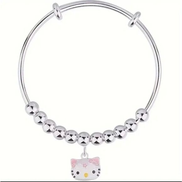 Sanrio Hello Kitty Silver Bangle Bracelet - Picture 1 of 6